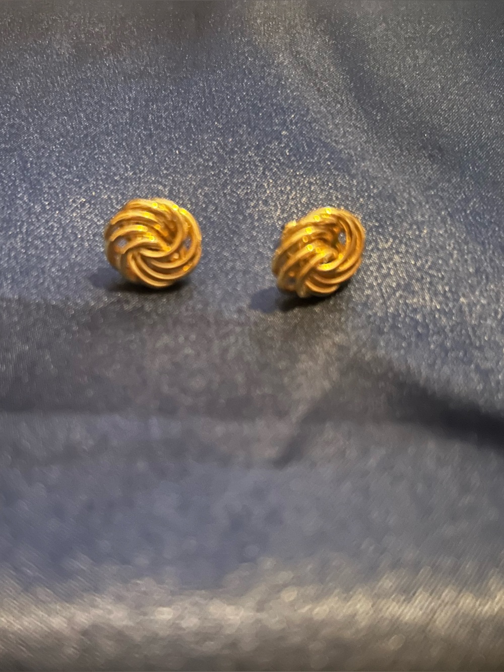 Gold Colored Swirl Knot Stud Earrings